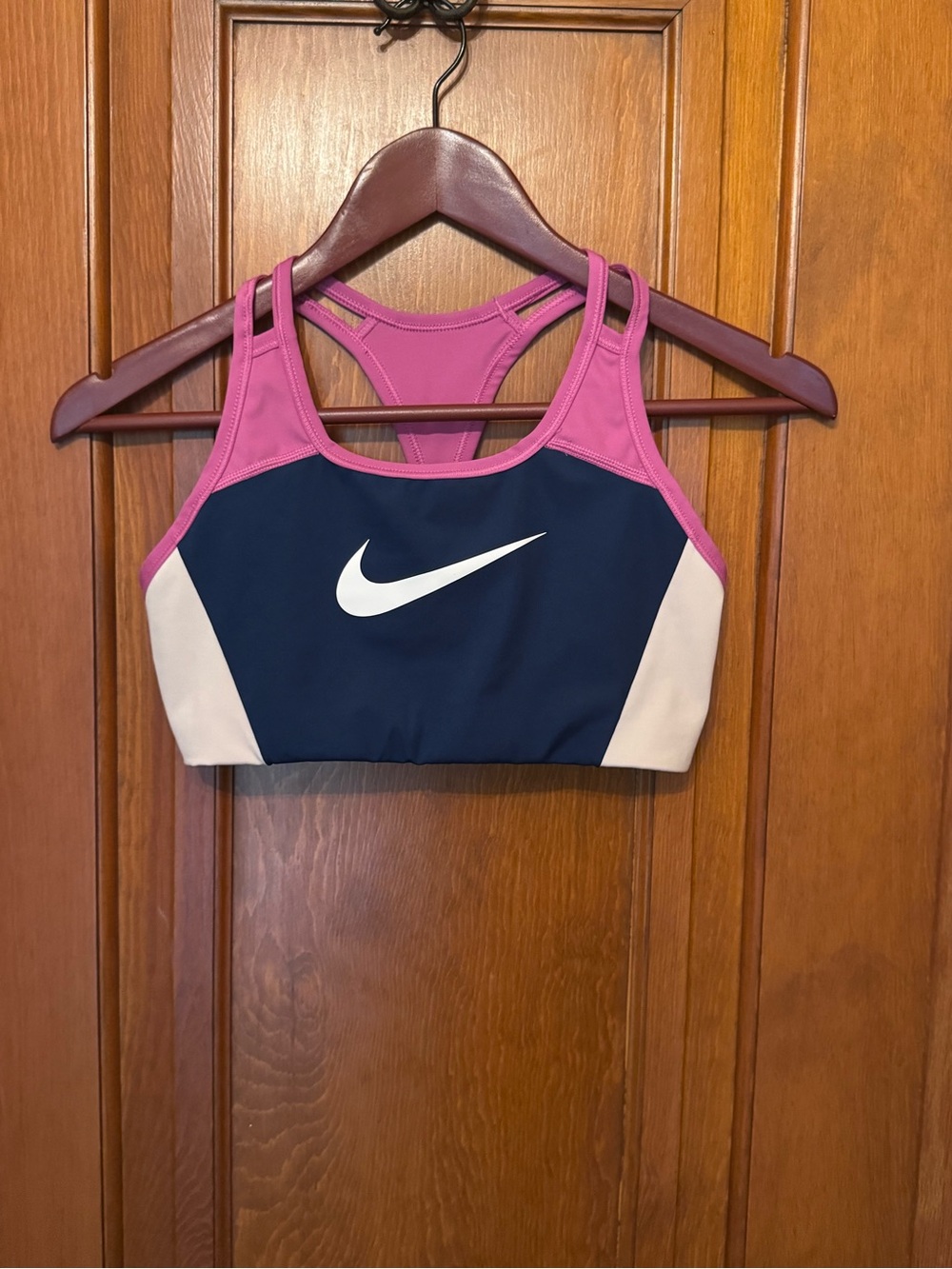 Nike Navy, Pink & White Colorblock Sports Bra